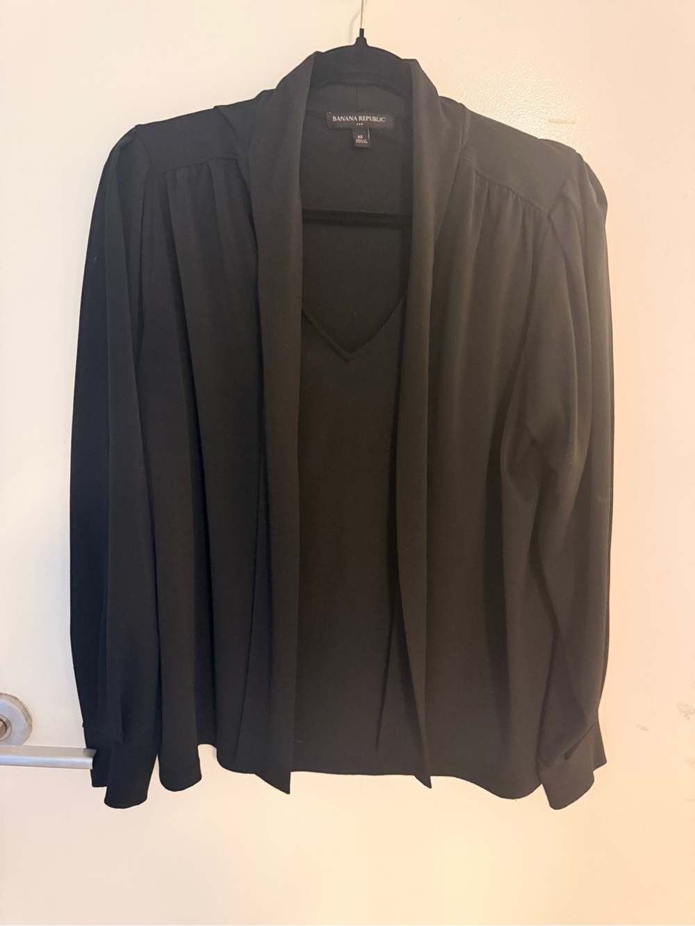 Banana Republic Black Draped Open Front Blouse Jacket M